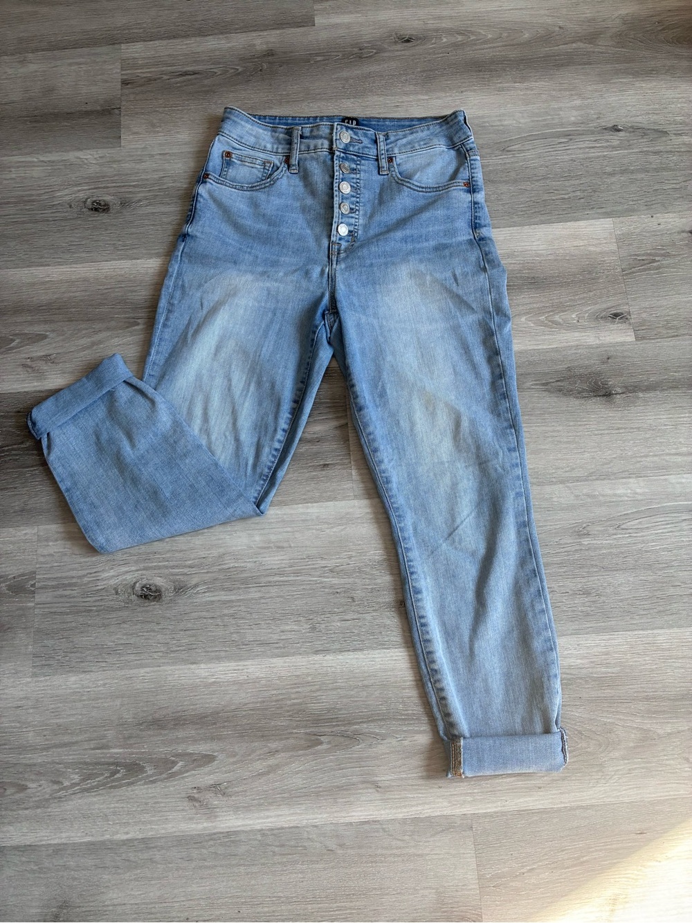 GAP Light Blue Button-Fly Boyfriend Jeans - Picture 4 of 4